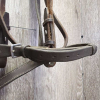 Rs/FS Flat Thick Bridle *gc, clean, older, rubs, creases, stiff, bent, holes, mismatched
