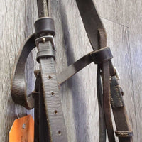 Rs/FS Flat Thick Bridle *gc, clean, older, rubs, creases, stiff, bent, holes, mismatched
