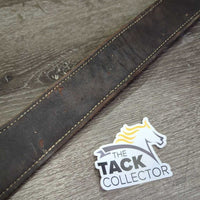 2" Wide Double Leather Back Cinch *fair, older, cracks, v.dry, v.stiff, stains, residue, rusty
