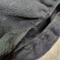 Thick Hvy Fleece Jumper Saddle Cover *gc/fair, clumpy, hairy, rubbed, pilly, v.stretched elastic
