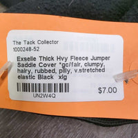 Thick Hvy Fleece Jumper Saddle Cover *gc/fair, clumpy, hairy, rubbed, pilly, v.stretched elastic
