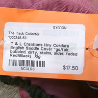 Hvy Cordura English Saddle Cover *gc/fair, bubbled, dirty, stains, older, faded
