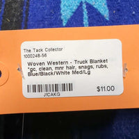 Woven Western - Truck Blanket *gc, clean, mnr hair, snags, rubs
