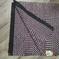 Hvy Cotton Woven Western Saddle Pad - Blanket, edge bling *gc, pilly, clean, snags, rubs, frays, stains, hair
