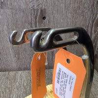 Hvy Wide Safety Stirrup Irons, grips, 2 leather keepers *NO Elastics, vgc, clean, mnr stains, scratches, film, dirt
