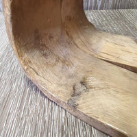 Child Light Wood Western Stirrups *fair, older, stains, rusty, split/crack, stains

