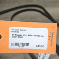 Pr Rubber Web Reins *xc/like new, clean

