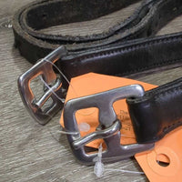 Nylon Lined Stirrup Leathers *gc, scrapes, rubs, faded, frayed hole threads, dents
