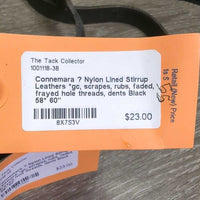 Nylon Lined Stirrup Leathers *gc, scrapes, rubs, faded, frayed hole threads, dents
