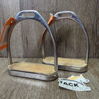 Fine Hvy Stirrup Irons, grips *gc, clean, scratches, scuffs, stained & crumbling grips

