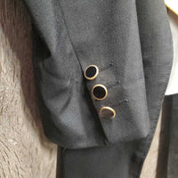 MENS Wool Dressage Shadbelly *gc, v.repaired lining, bubbled & loose leather liner, older
