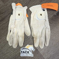Synthetic Riding Gloves *gc/fair, stains, rubs, thin ends, discolored/yellowed
