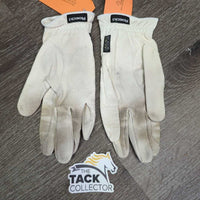 Synthetic Riding Gloves *gc/fair, stains, rubs, thin ends, discolored/yellowed
