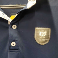 MENS SS Polo Shirt, 1/4 Button Up *vgc, mnr cracking logo, older, crinkled & dingy collar, mnr seam rubs & thread
