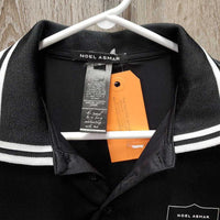 MENS SS Polo Shirt, 1/4 Button Up *vgc, mnr cracking logo, older, mnr stretched cuffs
