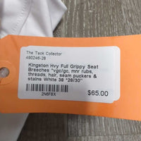 Hvy Full Grippy Seat Breeches *vgc/gc, mnr rubs, threads, hair, seam puckers & stains
