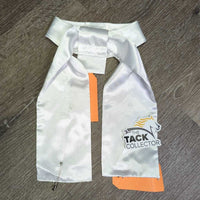 Satin Stock Tie, velcro Collar *vgc/gc, mnr frays, threads, frays, rubs & stains, older
