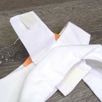 Hvy Cotton Stock Tie, Wide Velcro Collar *gc, mnr threads/unstitched velcro, rubs, pills & stains, older
