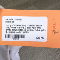 Hvy Cotton Stock Tie, Wide Velcro Collar *gc, mnr threads/unstitched velcro, rubs, pills & stains, older
