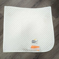Quilt Dressage Pad, piping *gc, clean, cut tabs, pills, mnr hair, stains, unstitched, threads, dingy
