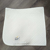 Quilt Dressage Pad, piping *gc, clean, cut tabs, pills, mnr hair, stains, unstitched, threads, dingy
