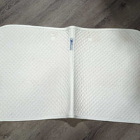Quilt Dressage Pad, piping *gc, clean, cut tabs, pills, mnr hair, stains, unstitched, threads, dingy
