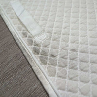 Quilt Dressage Pad, piping *gc, clean, cut tabs, pills, mnr hair, stains, unstitched, threads, dingy

