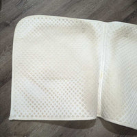 Quilt Dressage Pad, piping *gc, clean, cut tabs, pills, mnr hair, stains, unstitched, threads, dingy
