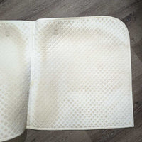 Quilt Dressage Pad, piping *gc, clean, cut tabs, pills, mnr hair, stains, unstitched, threads, dingy
