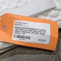 Quilt Dressage Pad, piping *gc, clean, cut tabs, pills, mnr hair, stains, unstitched, threads, dingy
