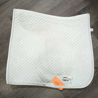 Quilt Dressage Pad, piping *gc, clean, cut tabs, rubs, stains, mnr pills, hair, unstitched, dingy
