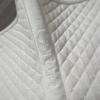 Quilt Dressage Pad, piping *gc, clean, cut tabs, rubs, stains, mnr pills, hair, unstitched, dingy
