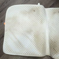 Quilt Dressage Pad, piping *gc, clean, cut tabs, rubs, stains, mnr pills, hair, unstitched, dingy
