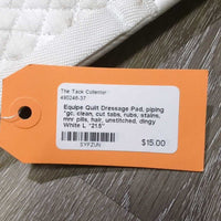 Quilt Dressage Pad, piping *gc, clean, cut tabs, rubs, stains, mnr pills, hair, unstitched, dingy
