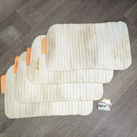 4 Excercise Leg Quilts *gc, clean, dingy, stains, pilly, rubs
