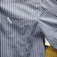 SS Show Sun Shirt, 1/3 Button up, button Collar, mesh pits "EAS" *gc, older, crinkled, dingy, puckers
