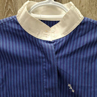 SS Show Sun Shirt, 1/3 Button up, button Collar, mesh pits "EAS" *gc, older, crinkled, dingy, puckers
