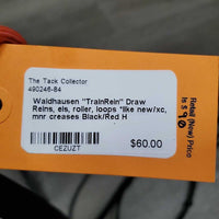 "TrainRein" Draw Reins, els, roller, loops *like new/xc, mnr creases
