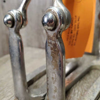 Pr Hinged Polo Stirrup Irons *gc, vintage, 0 grips, residue, scuffed, mnr dirt
