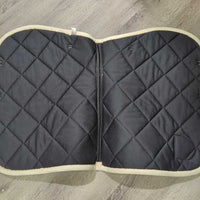 Thick Quilt Jumper Pad, 2x piping *gc, clean, stains, mnr hair, rubs, holey edges, puckers, threads
