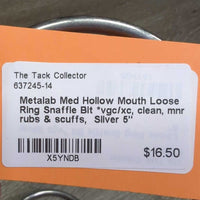 Med Hollow Mouth Loose Ring Snaffle Bit *vgc/xc, clean, mnr rubs & scuffs
