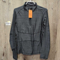 Light Fleece Lined Shirt, 1/4 Zip Up, Mesh Pits *gc, deodorant sparkles, seam rubs
