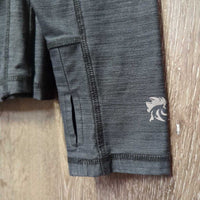 Light Fleece Lined Shirt, 1/4 Zip Up, Mesh Pits *gc, deodorant sparkles, seam rubs
