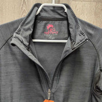 Light Fleece Lined Shirt, 1/4 Zip Up, Mesh Pits *gc, deodorant sparkles, seam rubs
