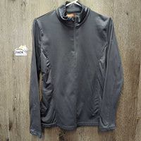 LS Base Layer Shirt, mesh panels, 1/4 Zip Up *vgc, older, puckered sides
