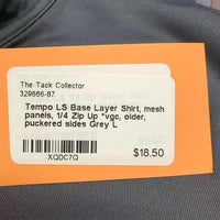 LS Base Layer Shirt, mesh panels, 1/4 Zip Up *vgc, older, puckered sides
