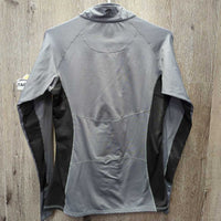 Light Fleece Lined Shirt, 1/4 Zip Up, Mesh Pits *gc, v.mnr deodorant sparkles, v.rubbed & pilly, mnr threads, v.peeled logo
