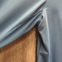 LS Sun Shirt, 1/4 Zip Up, Mesh Sleeves *gc, pits: stains & deodorant sparkles, seam rubs, v.faded inside logo, older
