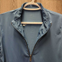 LS Sun Shirt, 1/4 Zip Up, Mesh Sleeves *gc, pits: stains & deodorant sparkles, seam rubs, v.faded inside logo, older
