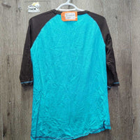 3/4 SS T Shirt, running horse *vgc, clean, deodorant glitter, mnr hair

